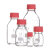 RICHLAB肖特透明储酒神器PBT红盖试剂瓶50 100 250 500密封PTFE垫片 红色倾倒环GL45   单个