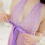 私密发货 情趣内衣透明性感女内衣诱惑套装睡裙开襟薄纱睡衣套装446 紫色