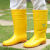 男女卫生靴高筒黄色雨靴耐油耐酸碱防滑雨鞋水产养殖雨靴 新升级款黄色 高筒雨鞋 45