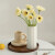 蜀门白色现代陶瓷花瓶水养干花装饰品摆件客厅餐桌摆件花器北欧 如意.款大（亮白）