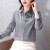 皮尔卡丹高棉格子衬衫女设计感长袖秋装新款时尚打底衫中年洋气95棉上衣 图片色 M