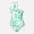 BARREL新款Move连体泳衣速干防晒时尚运动海边女士性感露肩游泳衣 绿格纹 L