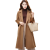欧已双面羊绒大衣女秋冬季中长款时尚宽松显瘦气质大衣双面呢保暖外套 驼色 L【建议140-160斤左右】