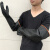 工业耐酸碱橡胶乳胶手套加大防水加厚加长袖耐磨工作抗腐蚀实验室工业品 耐酸碱黑色55cm手套(三双装) XL