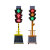 Moody太阳能红绿灯交通信号灯可移动十字路口学校驾校交通警示灯 200-4型圆灯60瓦 固定立柱
