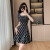 WVZW2024夏装新款法式方领绣花小个子A字连衣裙短袖裙子 图片色 XL 115-125斤