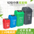 60升四色干湿分离垃圾分类垃圾桶摇盖大号商用带盖垃圾箱 60升分类桶（咖啡色）有盖 湿垃圾