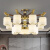 普蒂凯斯新中式吸顶灯客厅灯现代中国风全铜实木餐厅灯创意大气别墅卧室灯 6头直径73cm