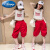 迪士尼（Disney）女童吊带背心洋气新款2024夏季中大网红炸街街舞女孩无袖上衣 红色五分裤 150