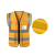 三茂反光安全背心定制logo建筑工地施工反光衣 针织布多口袋土黄色