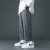 NASA PONY品牌裤子男夏季新款直筒阔腿冰丝休闲裤宽松青少年运动九分长裤男 K21-直筒黑色 XL (偏小，建议115-130斤)