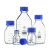 透明丝口瓶蓝盖试剂瓶玻璃宽大口方形瓶100 250 500 1000ml 2000ml 棕色 GL45