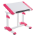 乐同 幼幼桌熊猫椅 台湾原装儿童书桌椅套装 可多段调节可升降 学习书桌椅 家用小学生健康实用 粉色书桌+粉色椅子+方便架