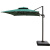 康格雅 户外遮阳伞 防晒防雨太阳伞罗马伞 双顶方形墨绿色+注水底座 伞面2.5米