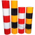 警示桩反光膜交通防撞柱反光贴纸PET电线杆安全隔离标识膜 红白120cm高三红三白 一米价格10米以上