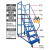 仓库登高车超市货架理货上货平台梯子可移动式踏步梯注塑机上料梯厂家定制 平台离地3.5米【0.9米宽】 灰白