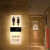 卫生间指示牌发光门牌定制男女洗手间标识牌厕所标志牌带灯WC提示 铝材拉丝金mdashA2男女款铝材拉 20x10cm