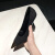 北极绒（Bejirog）黑色漆皮细跟高跟鞋女2024夏夏季新款百搭职业气质性感风 黑色绒面6cm 40