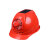 安全帽带风扇工地夏季防晒空调头盔多功能男国标太阳能可充电头灯 红色(FX3)能风扇帽(不可充电)