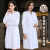 白大褂工作服长袖女短袖护士隔离衣研究生实验室专用实验服 女士短袖 2XL