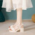 POLSTEP女士凉鞋2024今年新款夏季配裙子法式时装一字带仙女风粗跟高跟女 杏色 36