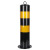 齐力安 钢管警示柱 道口标桩反光柱钢管立柱 防撞隔离柱 75cm加厚黑黄固定