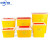 中环力安黄色塑料垃圾桶圆形一次性 医疗利器盒 锐器桶A 【方形3L】