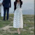 OYZ2024春夏新款法式茶歇海边度假长裙收腰白色波点吊带连衣裙子套装 白色 S