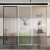 定制玻璃隔断水立方水波纹客厅入户半干湿分离现代简约卫生间 水立方玻璃+铝合金/平方
