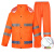承豆 反光雨衣套装 交通警示执勤环卫成人 蓝格橙套装+双帽檐 185 