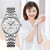 天王（TIAN WANG）手表防水钢带机械男女表格纹表盘情侣表品牌国表生日礼物 白面 钢带 女表51202