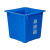 户外商用无盖塑料果壳箱蓝色大号工业垃圾桶加厚正方形60L 果壳箱加厚（45*45*41）
