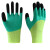曼睩 加强指绿色24双装 劳保手套耐磨工作丁腈橡胶乳胶手套防滑防水胶皮劳动工地干活防护手套ML008