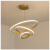 飓开 金色简约吊灯 圆形三圈吊线灯 艺术灯（铁艺） 金色体三色光20+40+60cm 一套价