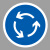 谋福（CNMF）交通标志指示牌 停车场标识牌可定制【环岛行驶-贴反光膜UV(平板钉墙款)】