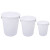 海斯迪克 大号水桶 白色带盖50L(5个)塑料桶大容量圆形收纳桶酒店厨房工业环卫物业垃圾桶 HZL-93
