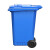 Supercloud 大号塑料分类垃圾桶带轮户外垃圾桶可定制图案 120L加厚蓝色分类可回收物