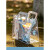 透明手提袋礼品袋pvc透明手提袋塑料ins包装礼物盒感伴手礼购物袋子 黑色中号1只(加厚50丝)丝带 23*26.5*1