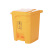 力豪（LIHAO） 医疗垃圾 黄色带盖诊所口罩垃圾回收塑料废物桶 120L医用加厚带轮带盖带脚踏