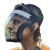 定制适合电焊防护面罩全脸透明高清防尘防晒面罩防油溅面具PC运动骑行面罩 红框透明片