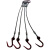 钢丝绳吊装索具多腿吊索一拖四钢丝绳套搬运起吊作业配件行吊工具 两吨四钩1米