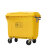 JY-C036 垃圾箱环卫加厚商用户外移动手推大型垃圾车清运车 660L厚分类款黄色/有盖可