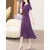 馥绅 FUGENTRY今年流行女装新款长裙2024最流行的荷叶边连衣裙2024夏装收腰显瘦 紫色 M