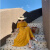 何乐高个子连衣裙夏季拖地长裙170-175到脚面的连衣裙海边度假沙滩 黄色 S