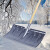 推雪铲户外除雪铁锹清雪神器大号雪铲塑料推雪板粪铲铲雪工具 斧型冰铲+1.2米木柄