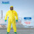 Aell3000耐酸碱连体防化服微护佳防油实验化工黄色分体 单袖口+单拉链实用款 S