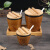 HYWLKJ复古创意浮雕陶瓷小缸家用盐罐调味罐套装储物罐子带盖子汤盅商用 浮雕-小号缸（不带盖）