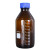 加厚玻璃GL45蓝盖试剂瓶密封化学实验瓶耐腐蚀样品瓶红盖四氟垫瓶 棕色100ml蓝盖+硅胶圈