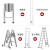 战舵全铝伸缩梯子铝合加厚折叠梯人字梯家用升降梯阁楼爬梯工程 【全铝】两用梯2.2米+2.2米