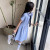圣芙恺（CEFREKAY）女童2024夏款学院风领带连衣裙中大童甜甜公主裙小女孩裙子衣服 蓝色 120cm